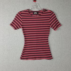 Reformation Sunset Stripe Uma Top Tee Stretch Rib Tencel Spandex Size XS
